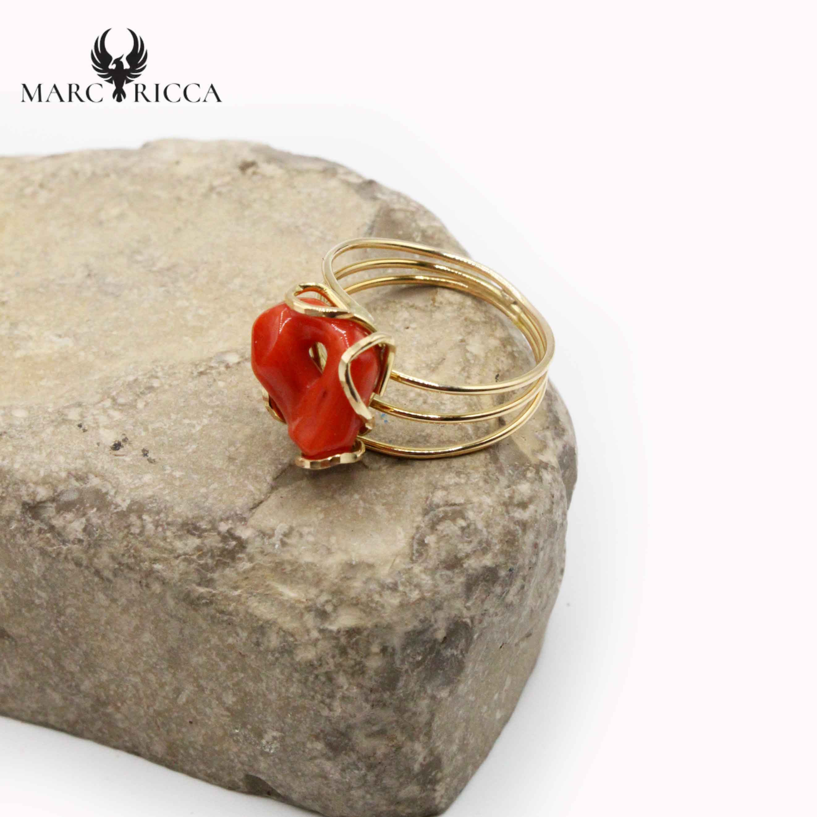 Bague Or Corail Anneau