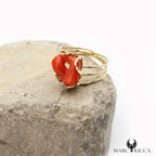 Bague Or Corail Anneau
