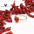 Bague Or Corail Cabochon Rond