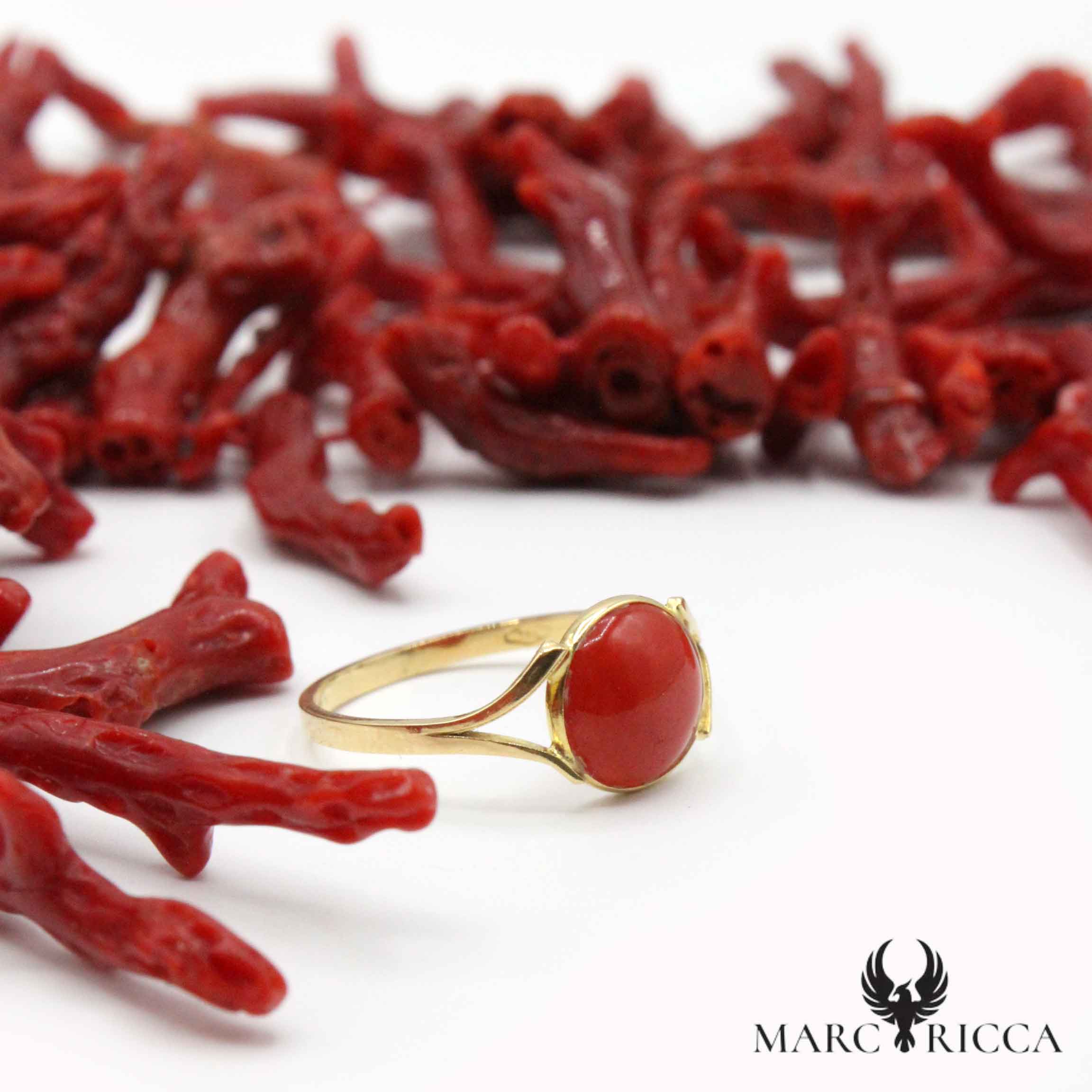 Bague Or Corail Ronde