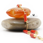 Bracelet Or Tubes Corail Rouge