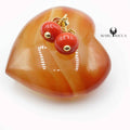 Boucles Or Boutons en Corail