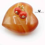 Boucles Or Boutons en Corail