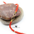 Bracelet Or Boules Corail & Infini