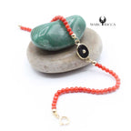 Bracelet Or Corail & Onyx Ovale