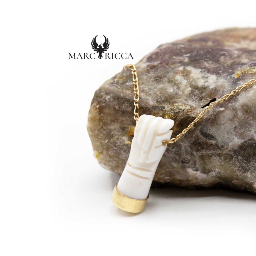 Collier Or Main Corail Blanc