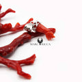 Pendentif Or Blanc Festonné Poing Corail