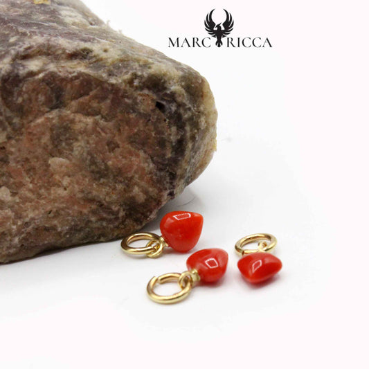Pendentif Or Cœur Corail Tigé 18 Carats