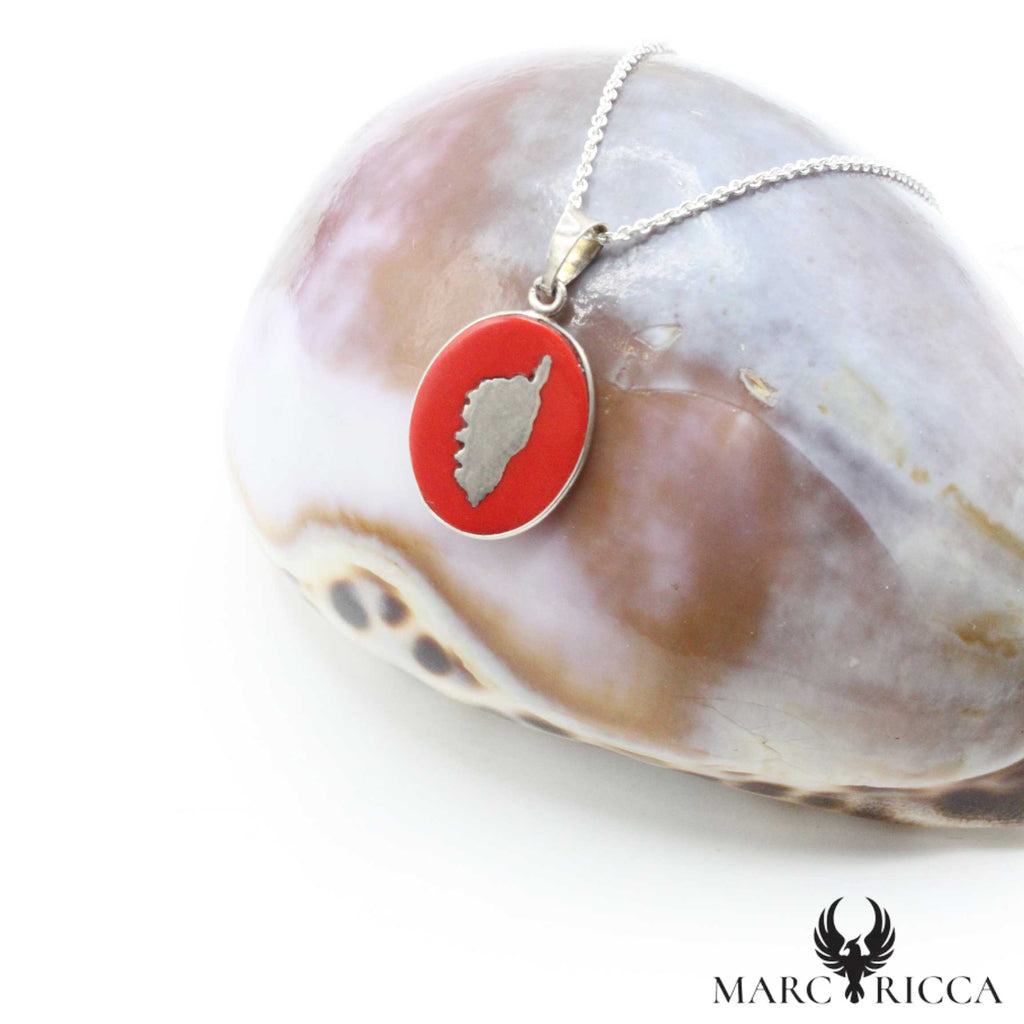 Pendentif  Corse & pâte de corail