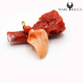 Pendentif Or Feuille en Corail