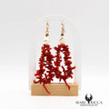 Boucles d'oreilles pendantes corail & perles d'eau douce