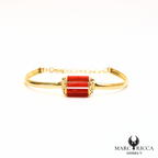 Bracelet vermeil Jonc tubes Corail