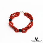 Bracelet en corail sassi et Onyx noir