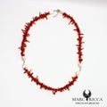 Collier corail cupolino avec perles d'eau douce