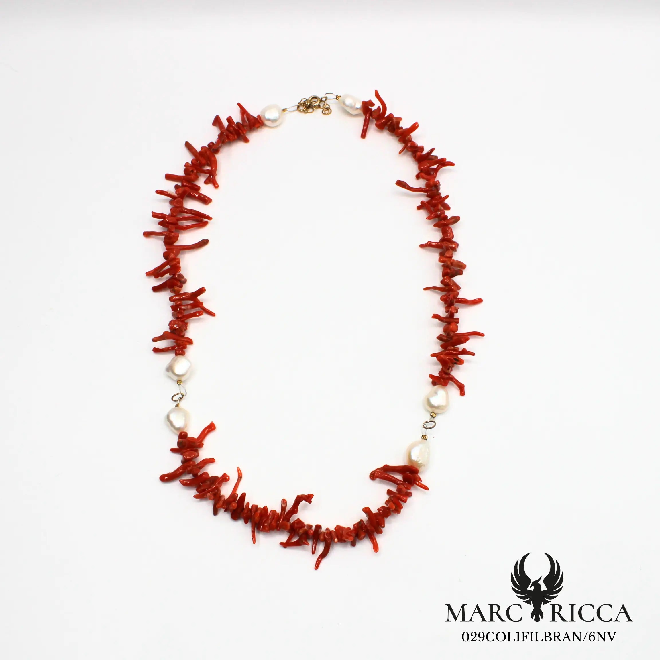Collier corail cupolino avec perles d'eau douce