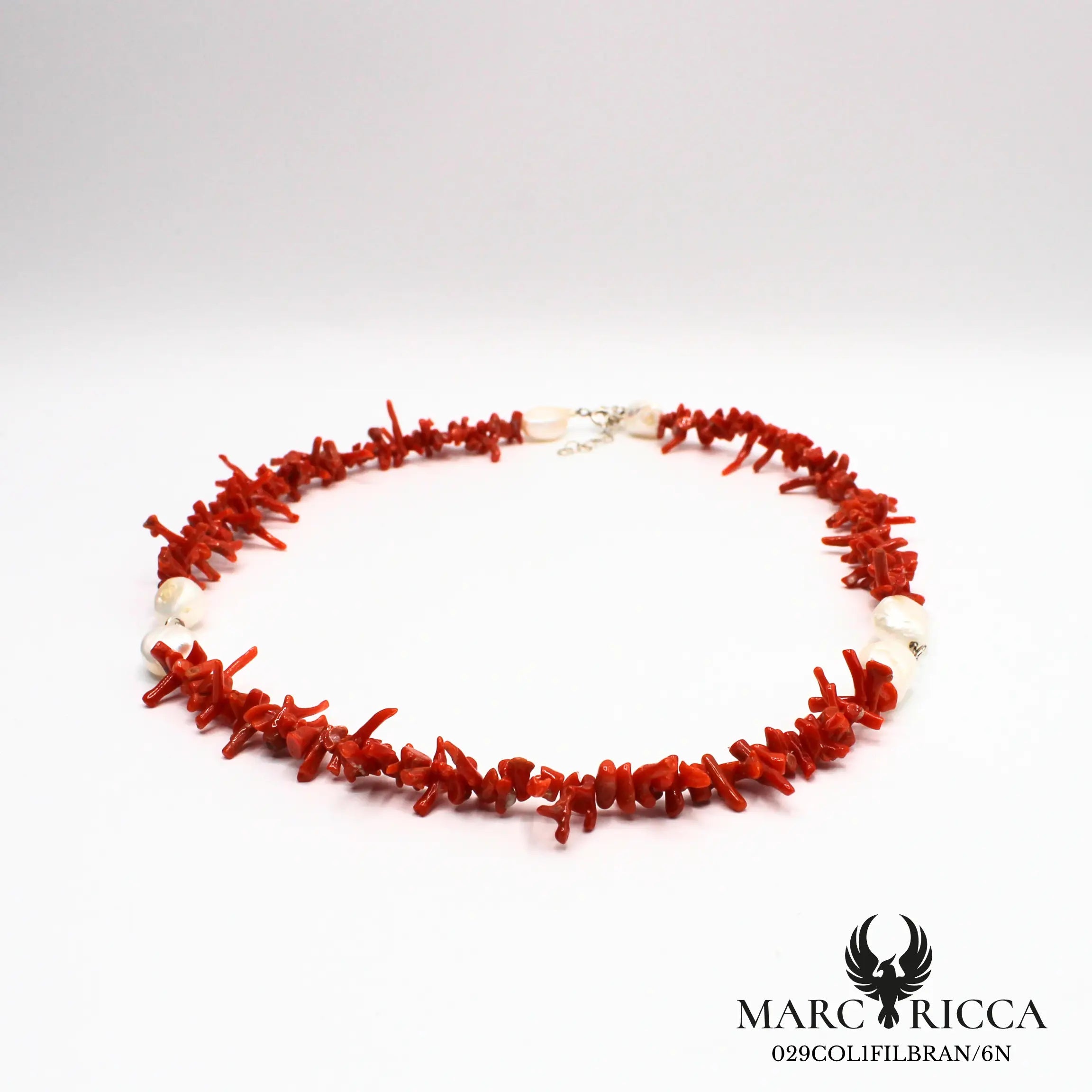 Collier corail cupolino avec perles d'eau douce