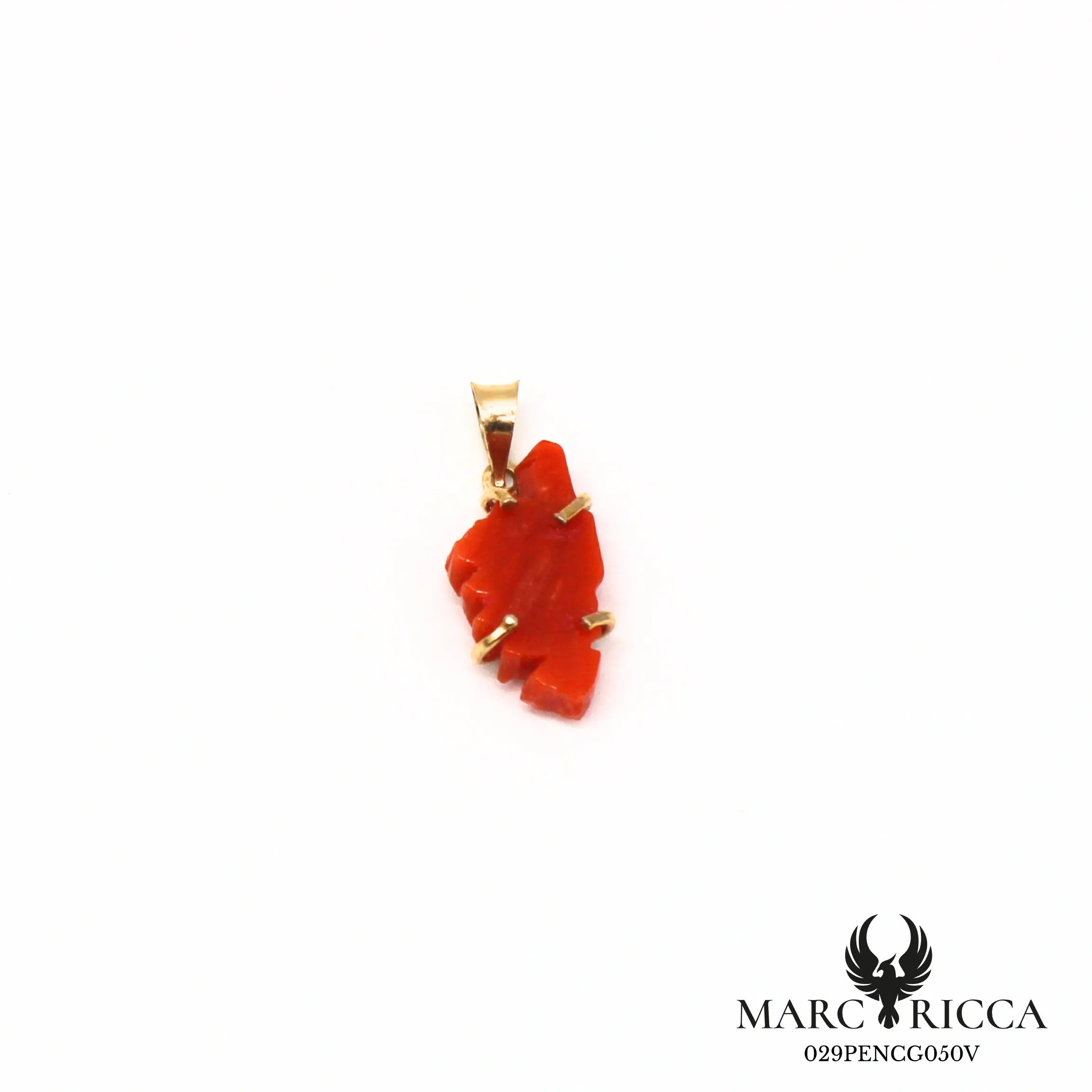 Pendentif corse en corail et vermeil