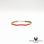Bracelet cordon satin et perles de corail