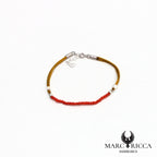 Bracelet cordon satin et perles de corail