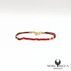 Bracelet cordon satin et perles de corail