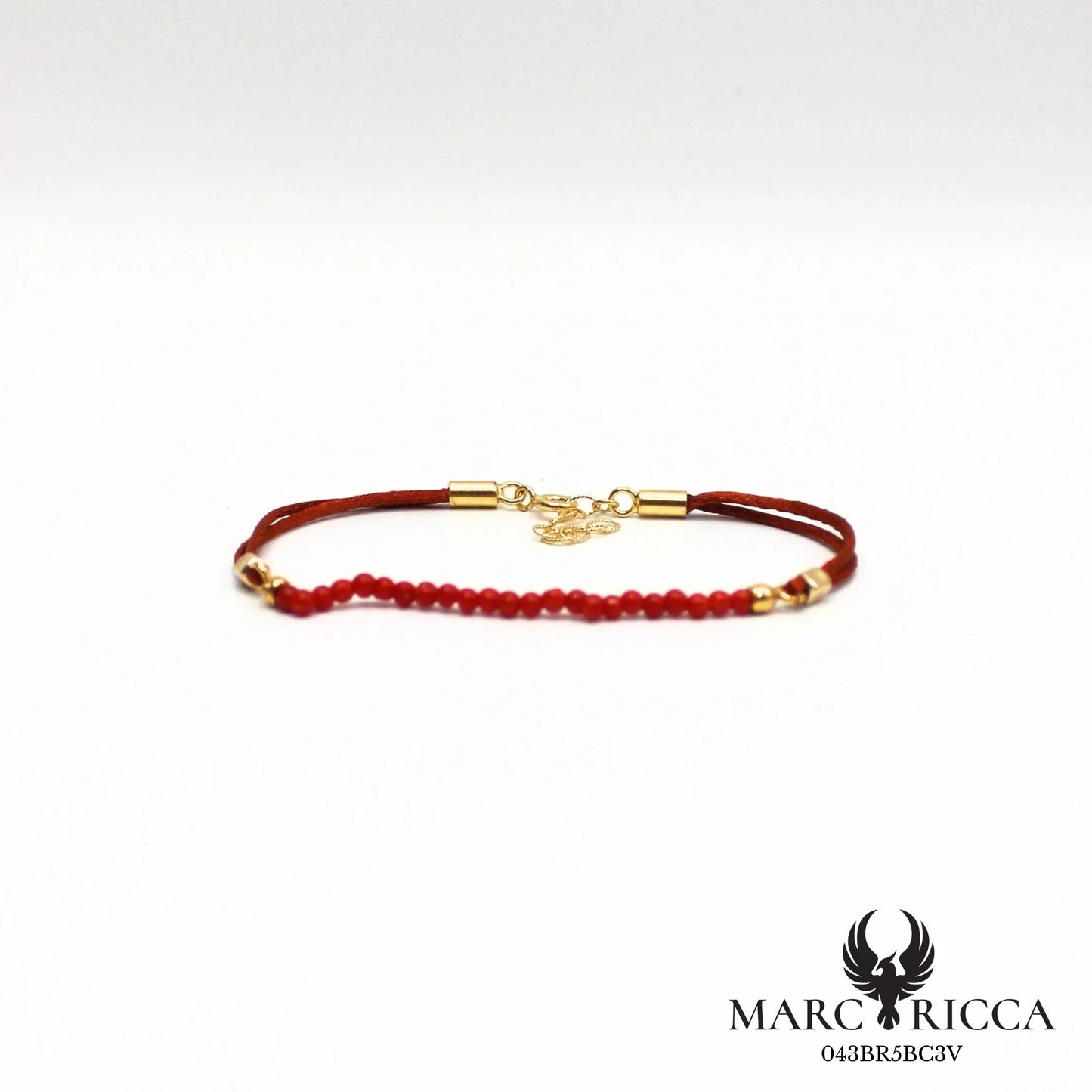 Bracelet cordon satin et perles de corail