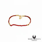 Bracelet cordon satin et perles de corail