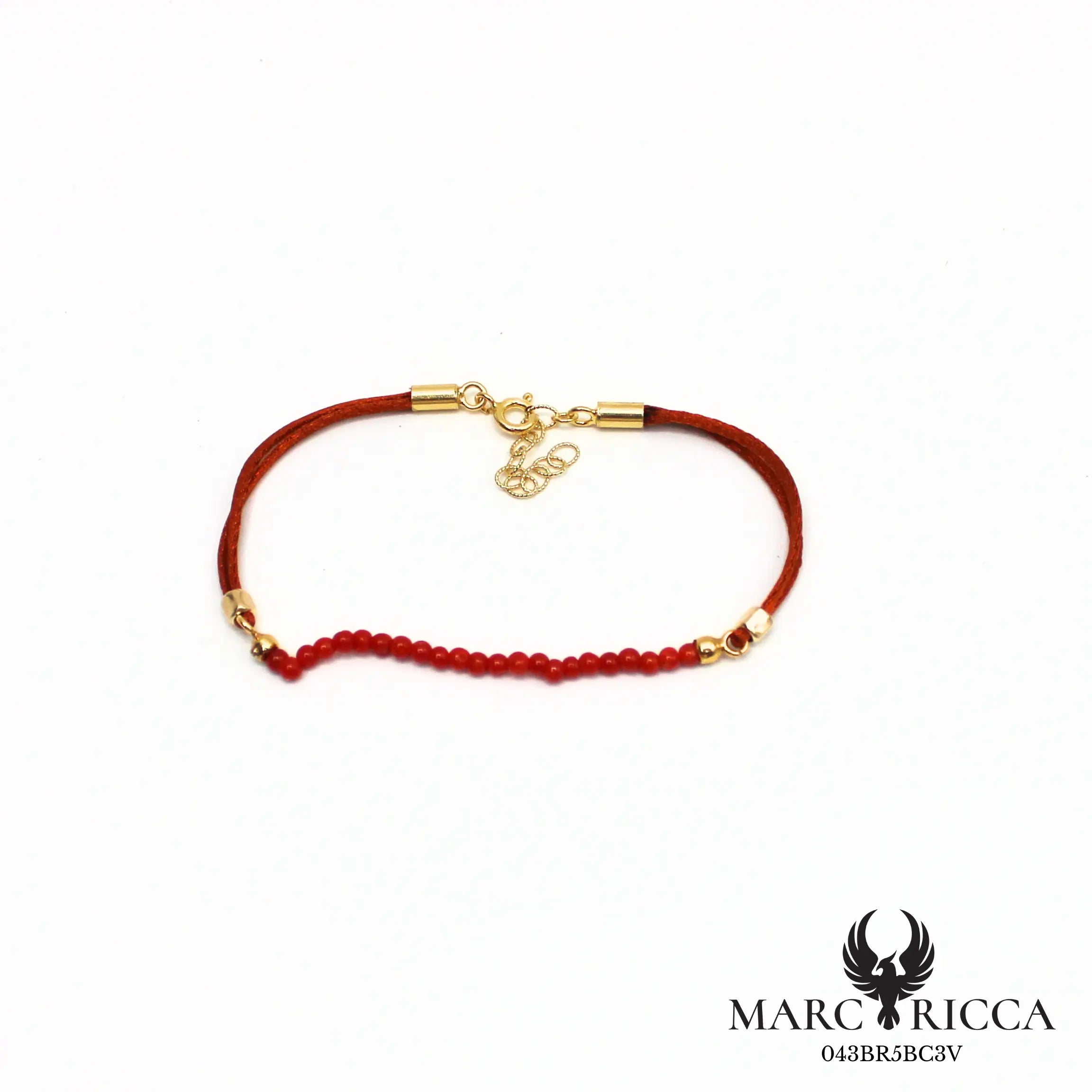 Bracelet cordon satin et perles de corail