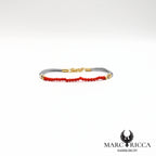 Bracelet cordon satin et perles de corail