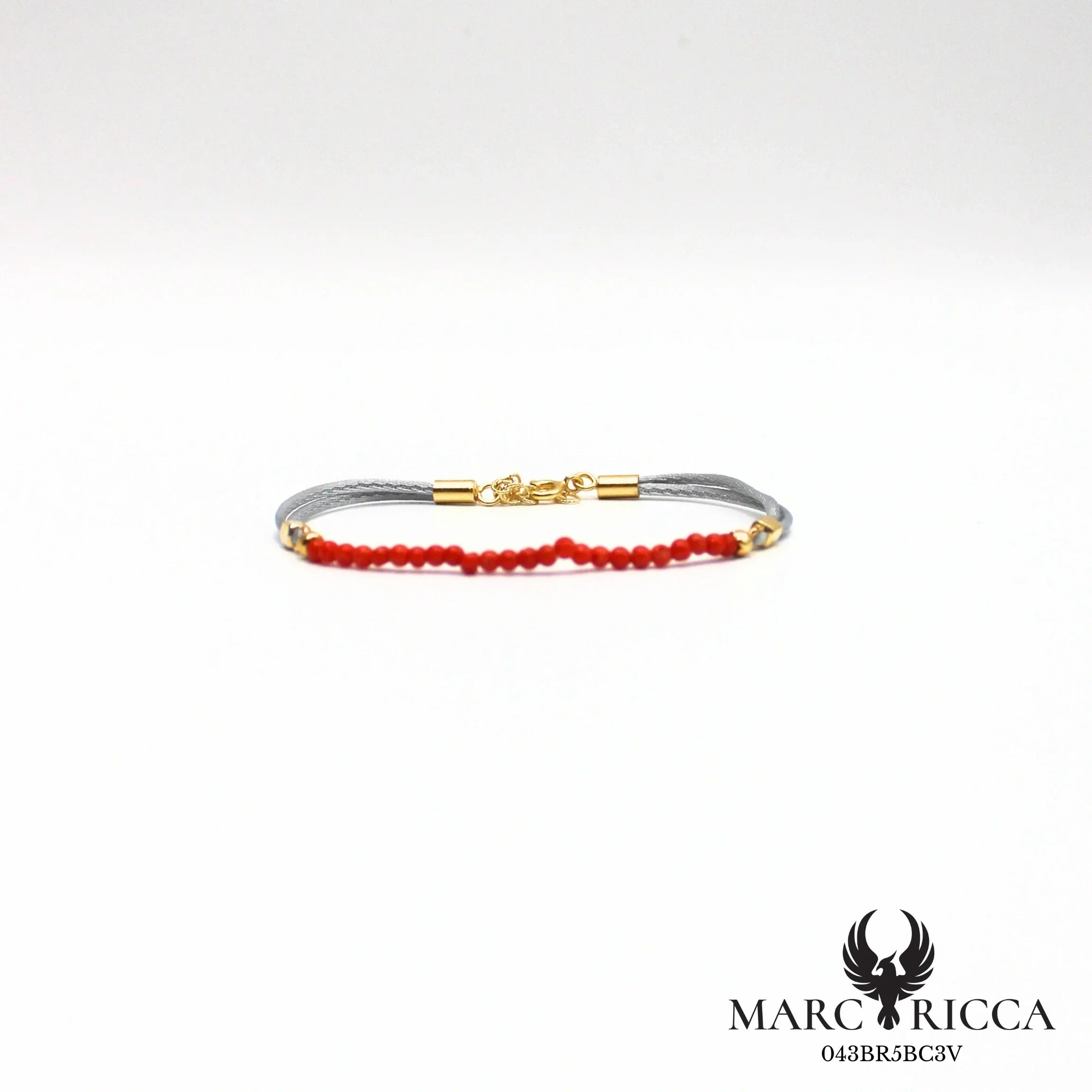 Bracelet cordon satin et perles de corail