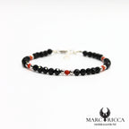 Bracelet cristal noir et corail