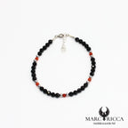Bracelet cristal noir et corail