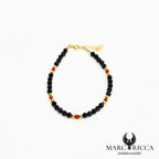 Bracelet cristal noir et corail