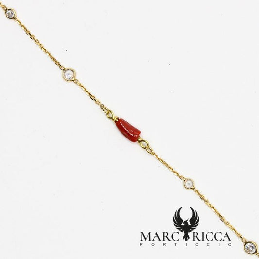 Bracelet Vermeil Corail et Zirconium