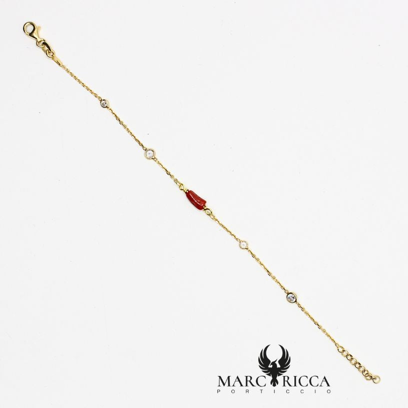 Bracelet Vermeil Corail et Zirconium
