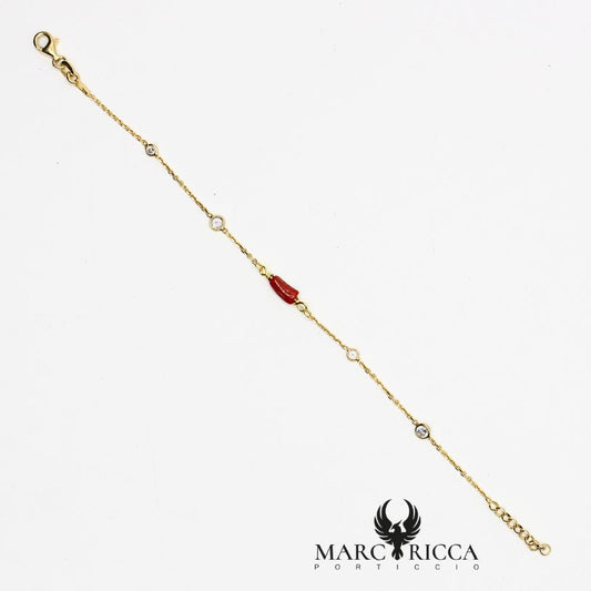 Bracelet Vermeil Corail et Zirconium