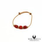 Bracelet corde avec tube de corail