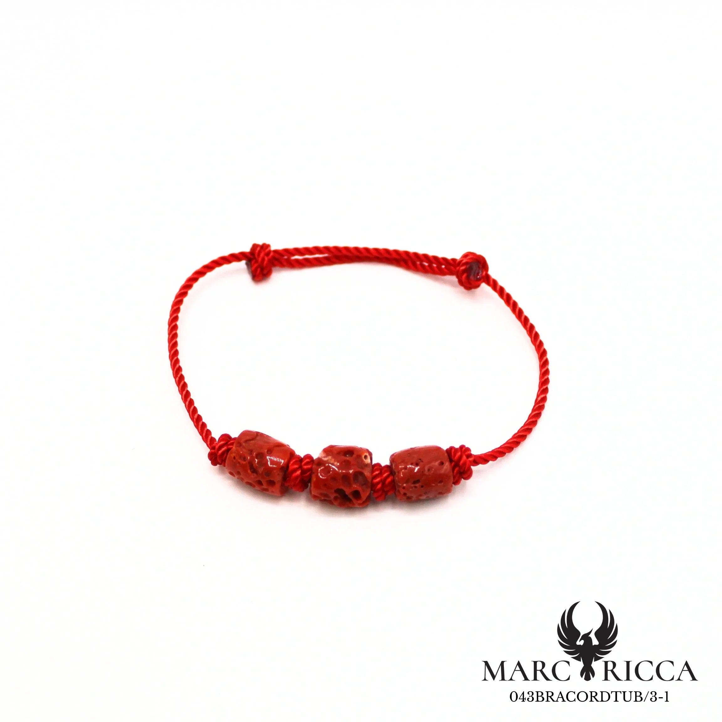 Bracelet corde avec tube de corail