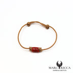 Bracelet corde avec tube de corail