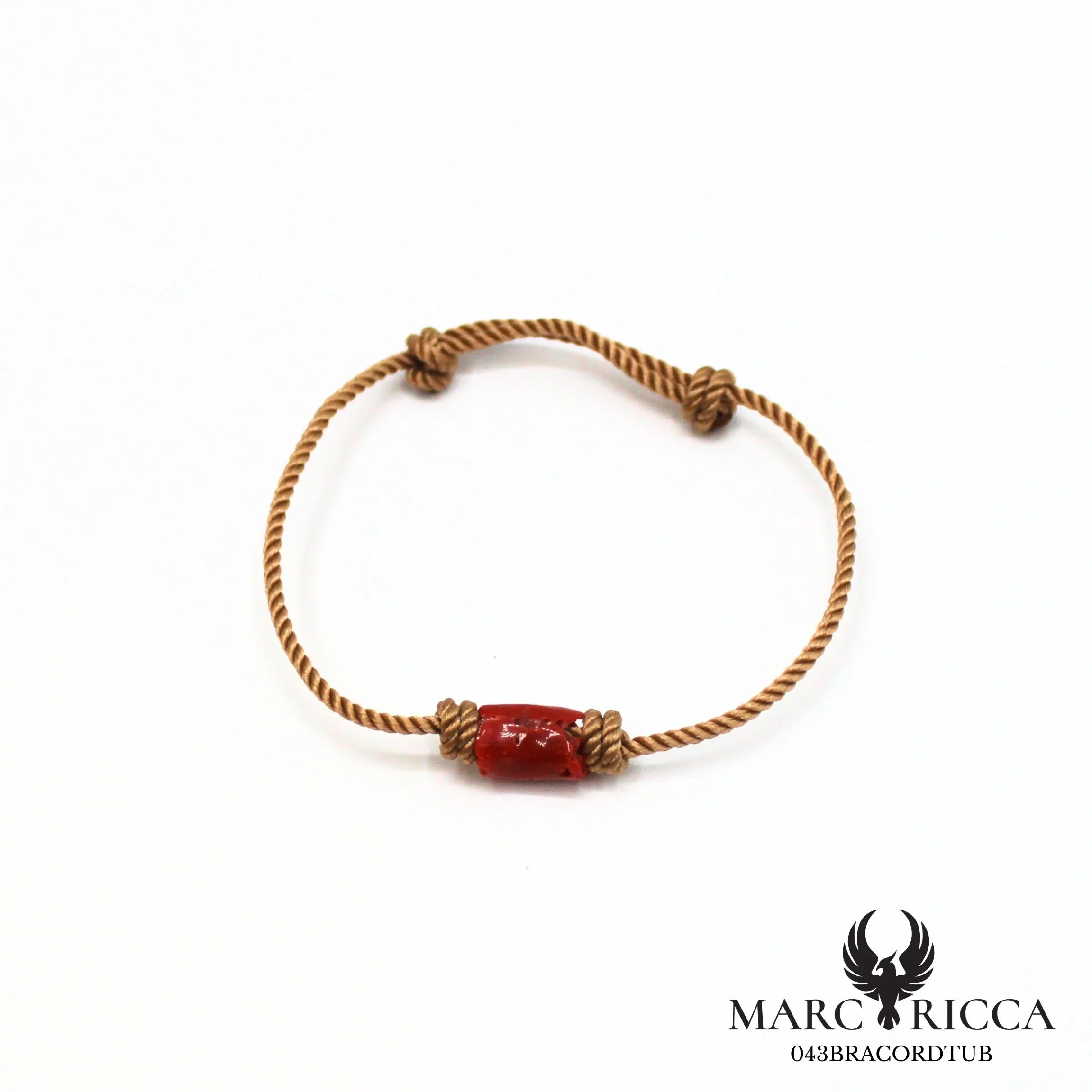 Bracelet corde avec tube de corail