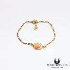 Bracelet en vermeil avec œil de Sainte Lucie et perles de résines