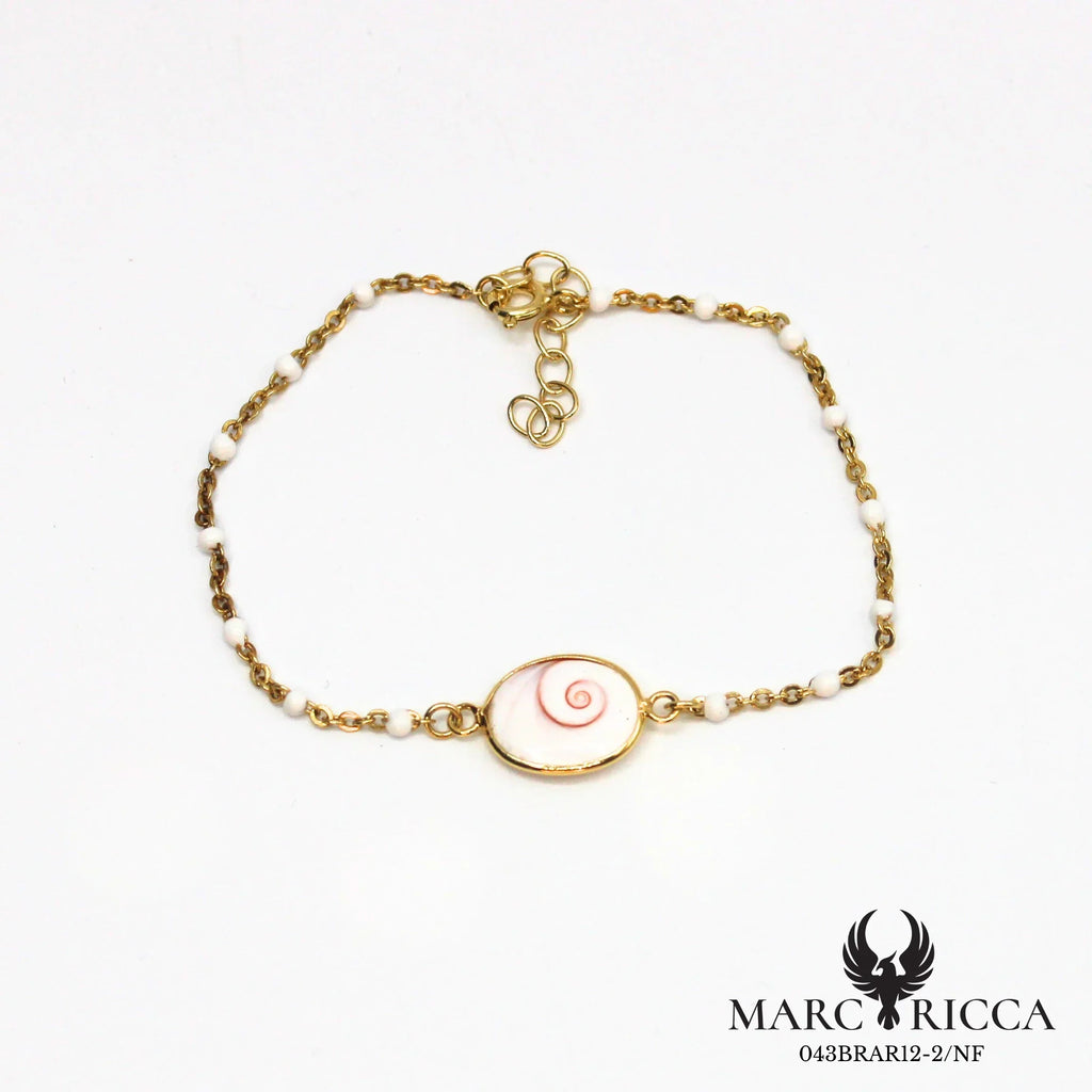 Bracelet en vermeil avec œil de Sainte Lucie et perles de résines