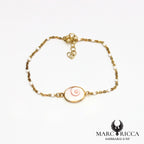 Bracelet en vermeil avec œil de Sainte Lucie et perles de résines
