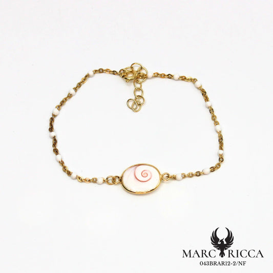 Bracelet en vermeil avec œil de Sainte Lucie et perles de résines