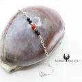 Bracelet Argent Onyx & Corail