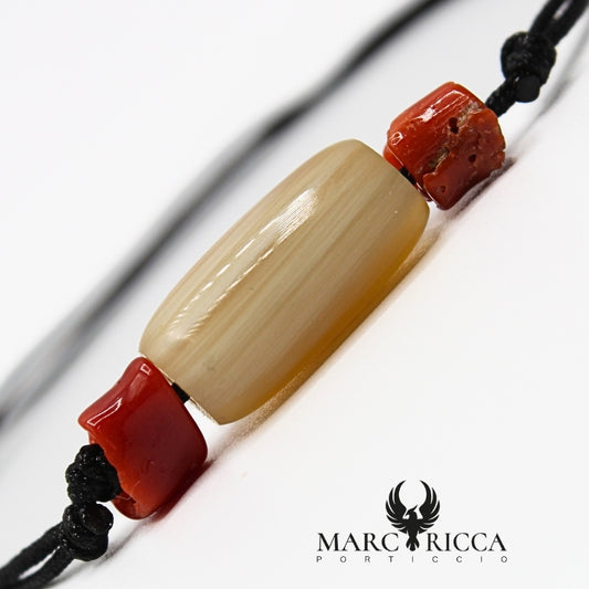 Bracelet homme Corne et Corail
