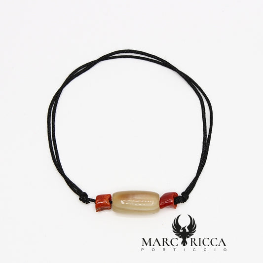 Bracelet homme Corne et Corail