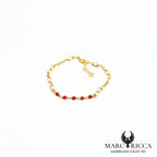 Bracelet chaîne en vermeil avec perles de corail