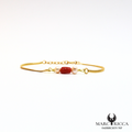 Bracelet chaine avec corail et perles en argent ou vermeil
