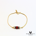 Bracelet corail, hématite bleu et nacre en argent ou vermeil