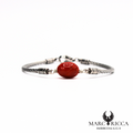 Bracelet en acier avec corail